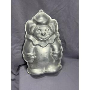 Wiltons Cake Pans Clown 1986 Vintage Party Baking Aluminum Shaped Molded Cakes